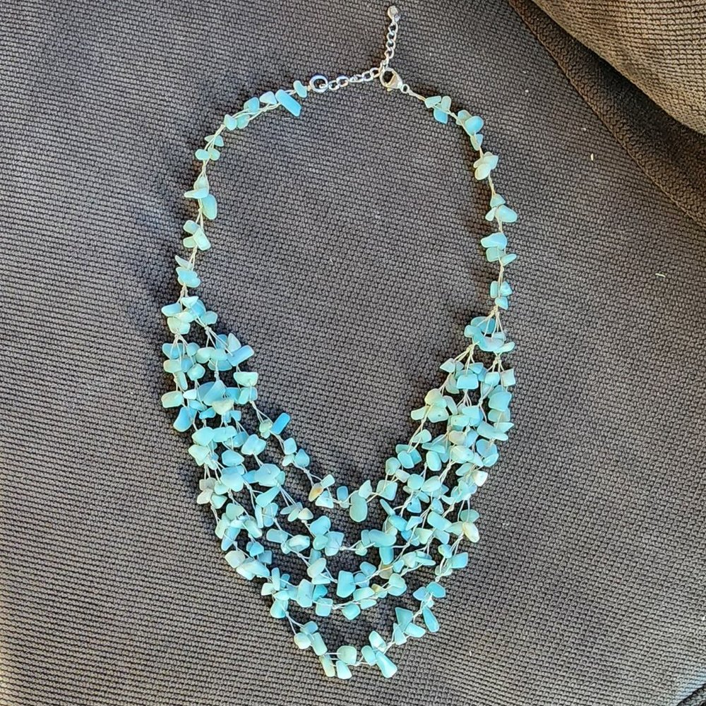 Lucas Lameth 925 Sterling Silver Designer Turquoise Gemstone Necklace